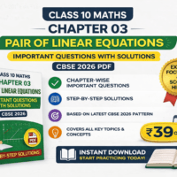 Class 10 Maths Chapter 3 Pair of Linear Equations Important Questions with Solutions pdf 2026