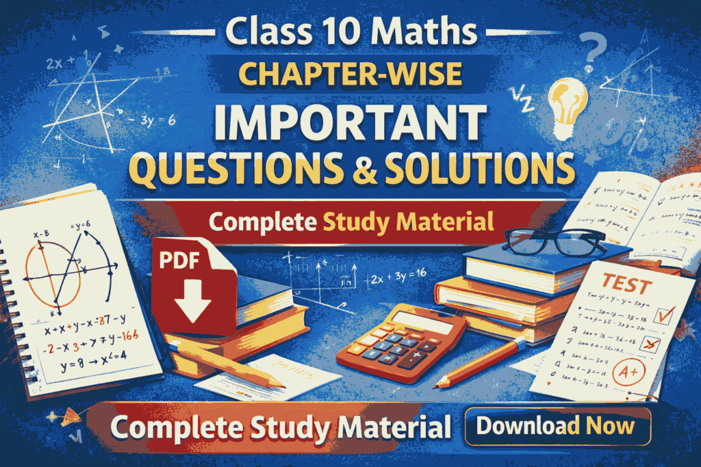 Class 10 maths Chapter wise Important question and Solutions